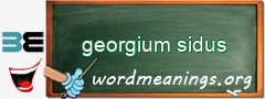 WordMeaning blackboard for georgium sidus
